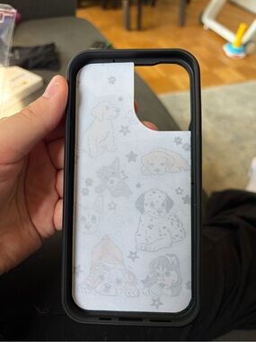 IPHONE 16 wildflower Cute Puppy Pattern Phone Case - White & Black